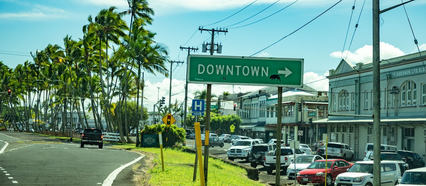 Hilo Town Downtown Sign Big Island