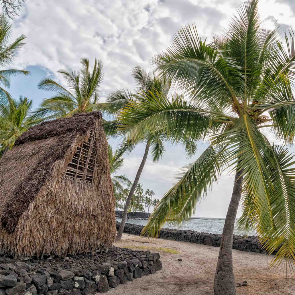 Hawaiian Hut On The Beach Big Island Hawaii 