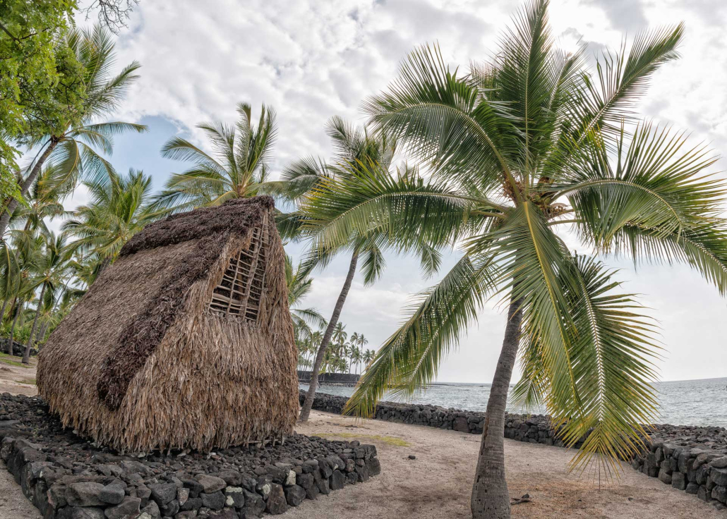 Hawaiian Hut On The Beach Big Island Hawaii