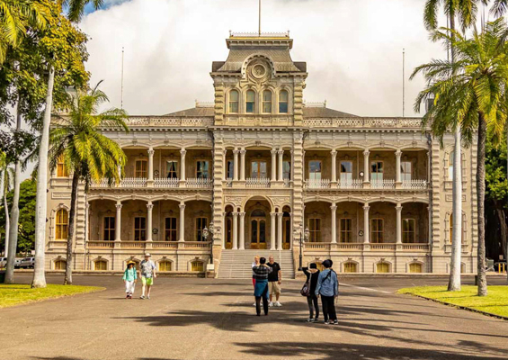 Iolani Palace Entrance Road Visitors  