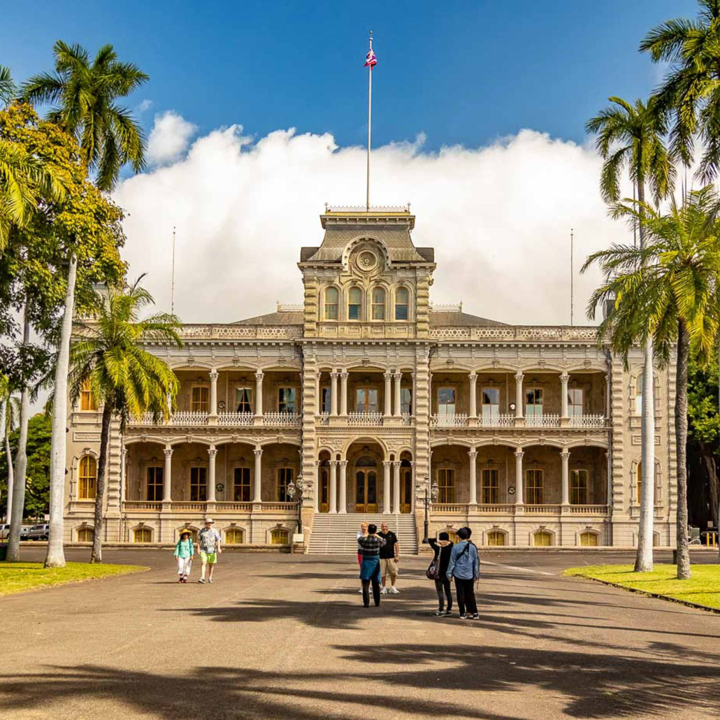 Iolani Palace Entrance Road Visitors 