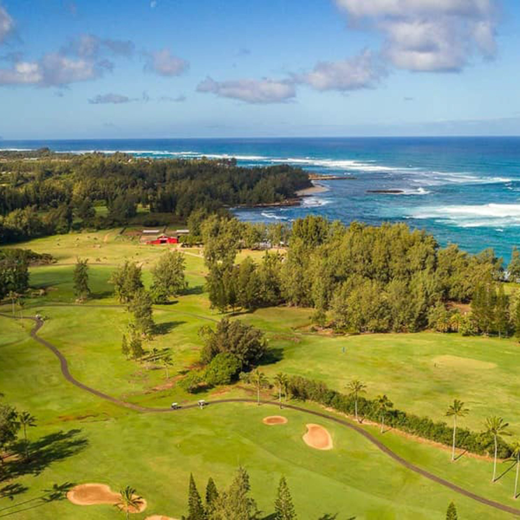 North Shore Oahu Turtle Bay Golf Course Aerial