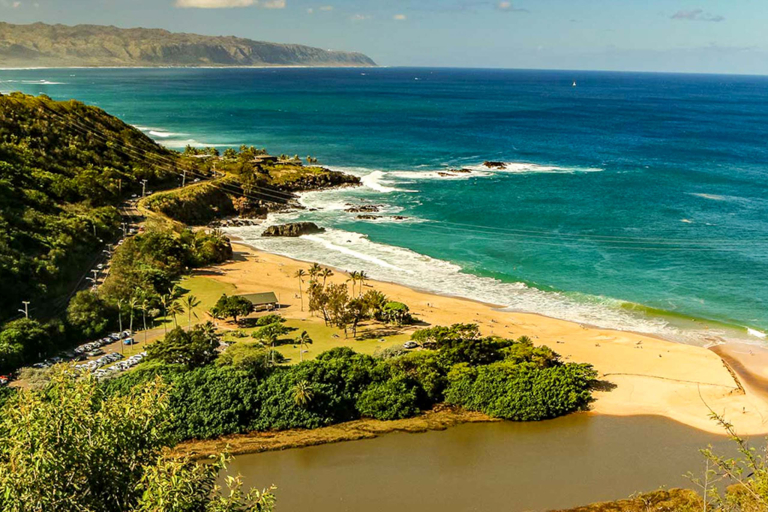 Oahu Sightseeing Tour Waimea Beach From Above North Shore Oahu