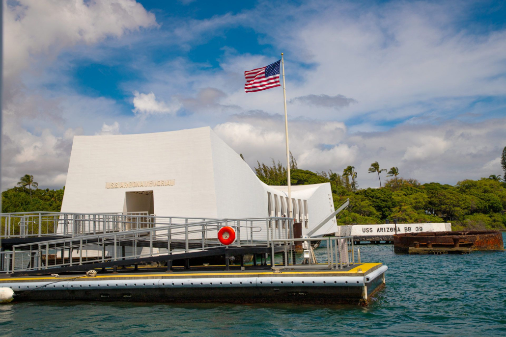 The Uss Arizona Memorial At Pearl Harbor In Honolulu Hawaii