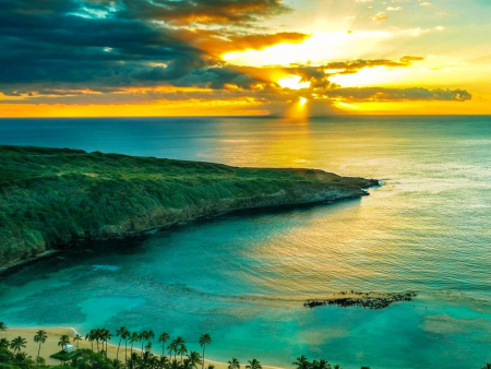 Lovely Sunrise Over Hanauma Bay On Oahu Blue Hawaiian Helicopters