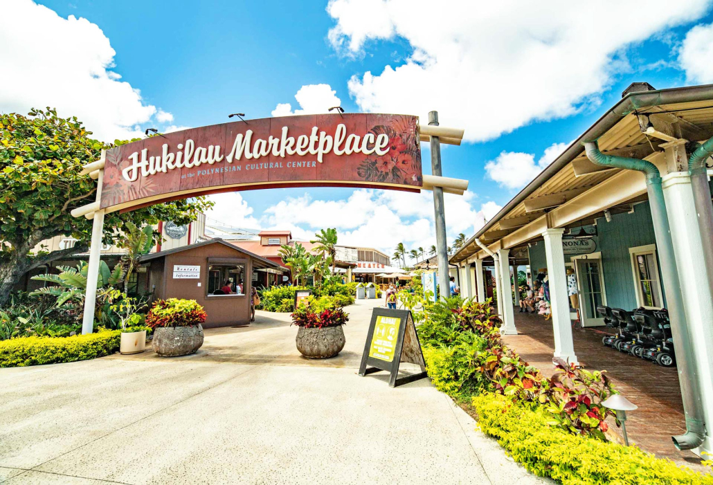 An Aloha Day Polynesian Cultural Center Hukilau Market Place Entrance And Shops Oahu