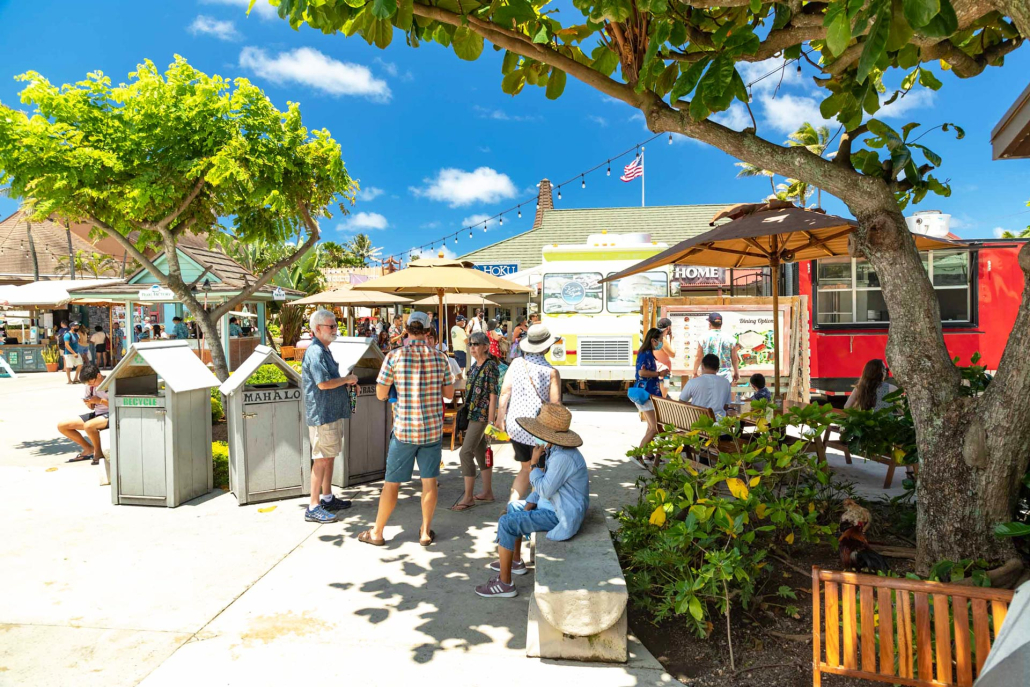 Beautiful Shot Of Polynesian Cultural Center Hukilau Marketplace Visitors Oahu