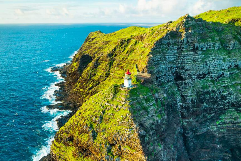 A Rainbow Helicopters Tour Making A Pass Towards The Famed Makapuu Lighthouse On Oahu X Mini