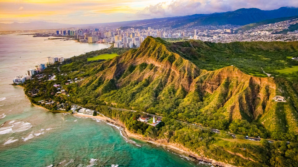 Diamondhead Lighthouse Honolulu Aerial Oahu Product Images