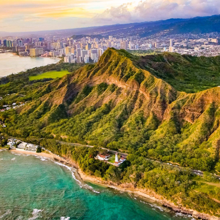 Diamondhead Lighthouse Honolulu Aerial Oahu Product Images