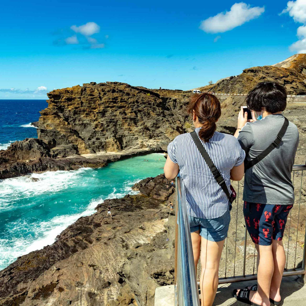 Hanola Blowhole Overlook Visitors South Oahu 