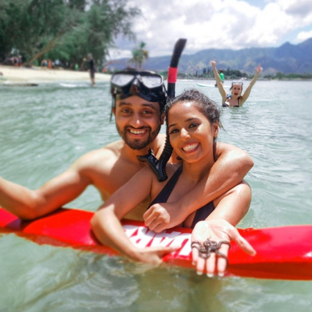 Alohahawaiitours Oahu Sightseeing Snorkel Tour Couple Snorkel Together  X