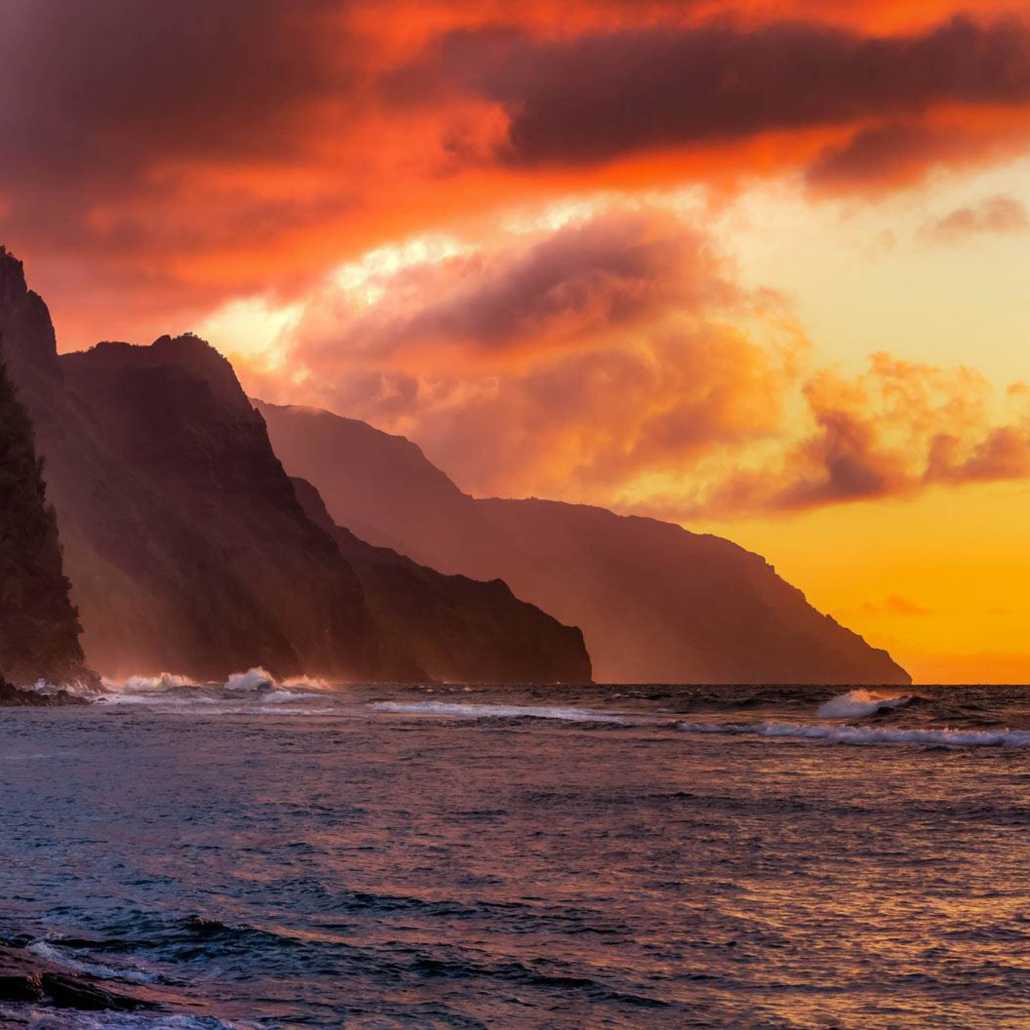Private Kauai Helicopter Tour Beautiful Napali Sunset